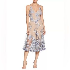 Dress the Population Audrey Dress Mineral Blue/Nude